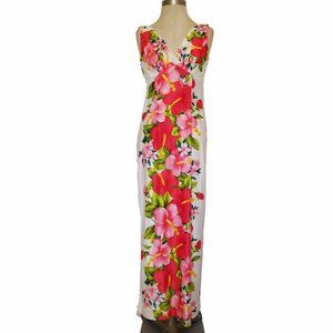 Vtg 60s Hukilau Fashions White Multicolor Dress 6